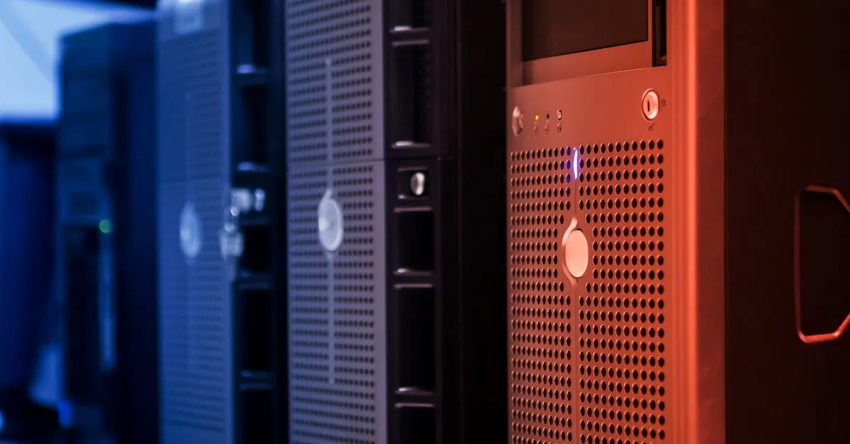 Servers in a data center rack