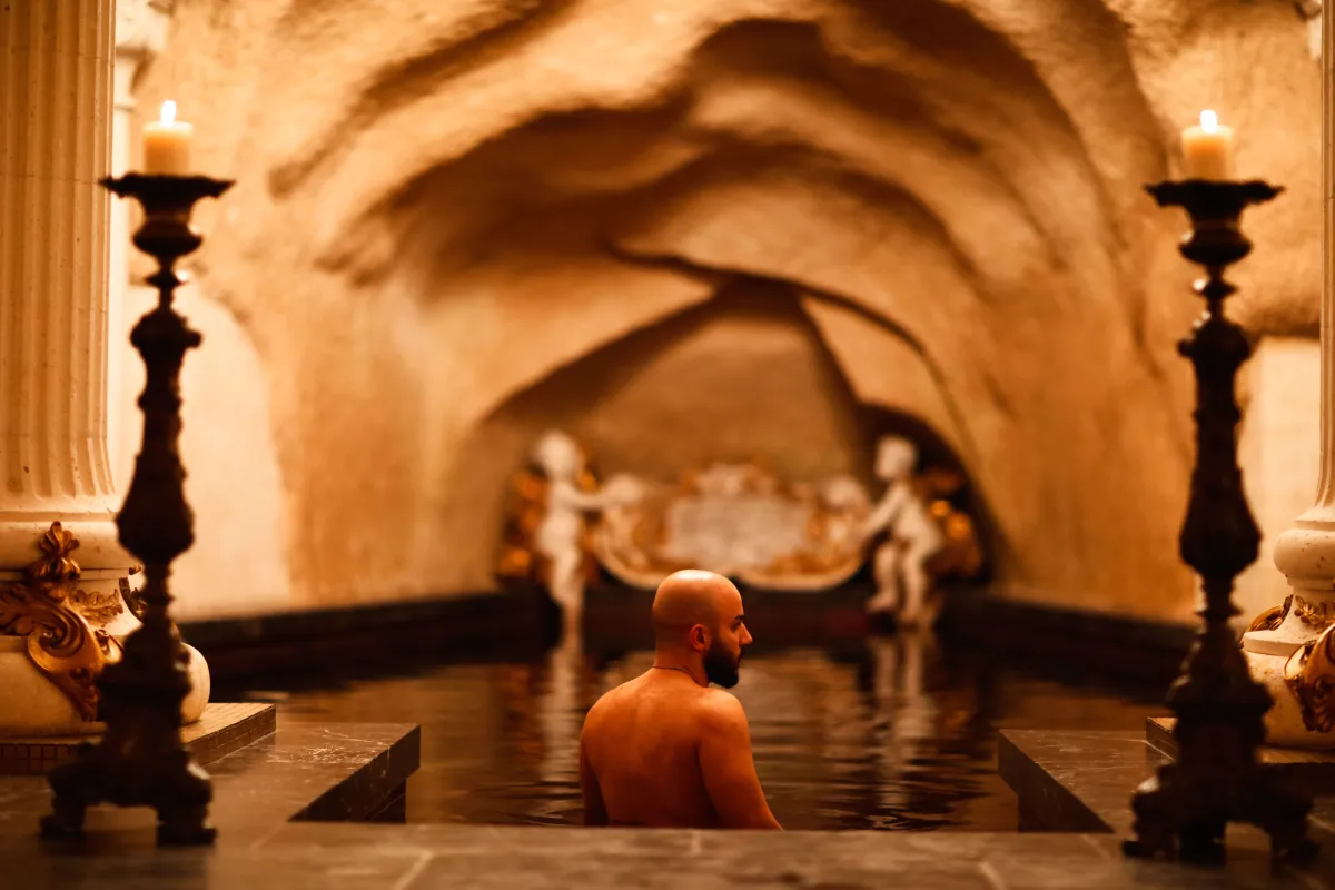 Luxury wellness pool interior in a spa hotel